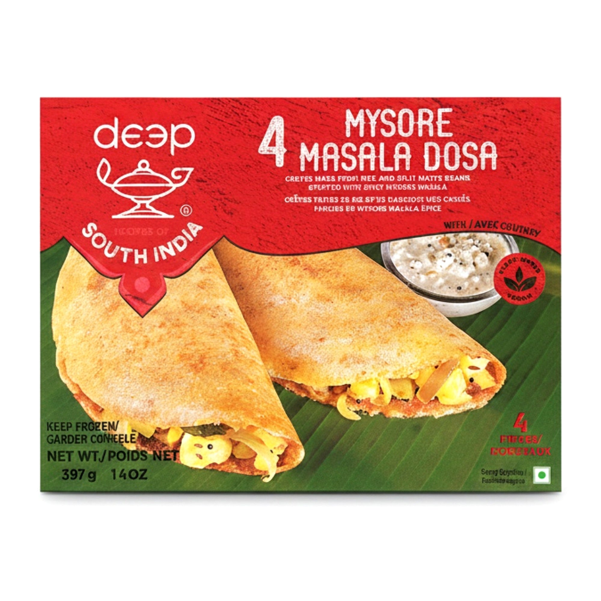 Deep Mysore Masala Dosa 397G - Frozen - Buy Online at Thurga Grocery