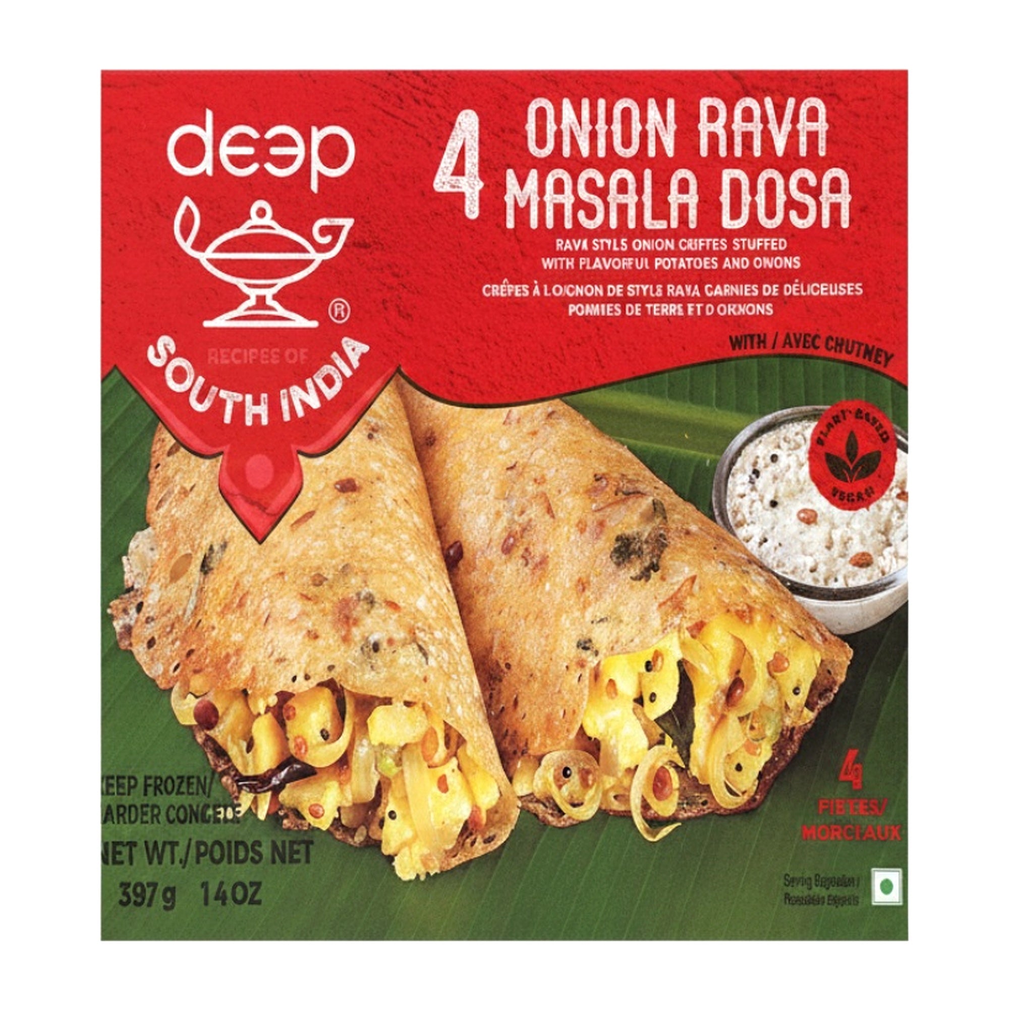 Deep Onion Rava Masala Dosa 397G - Frozen - Buy Online at Thurga Grocery