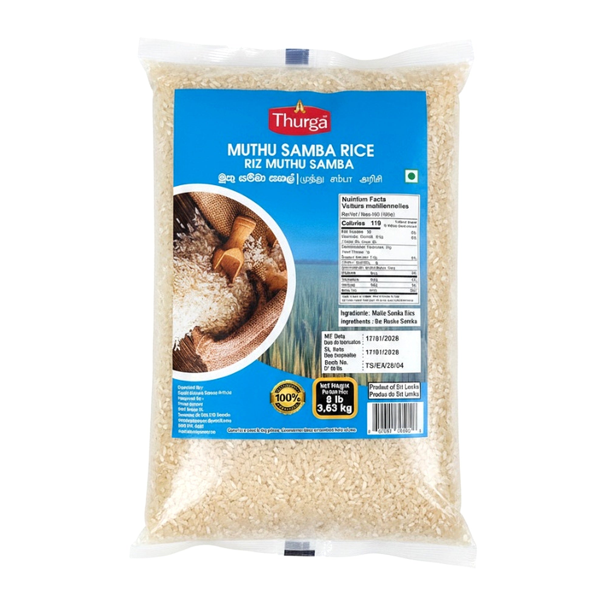 Muthu Samba Rice 8Lb - Rice & Flours - Buy Online at Thurga Grocery