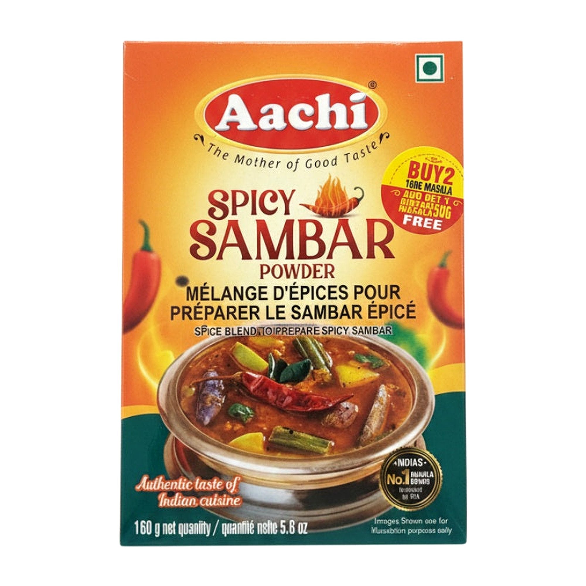 Aachi Spicy Sambar Pwdr 160G - Spices & Curry Powder - Buy Online at Thurga Grocery