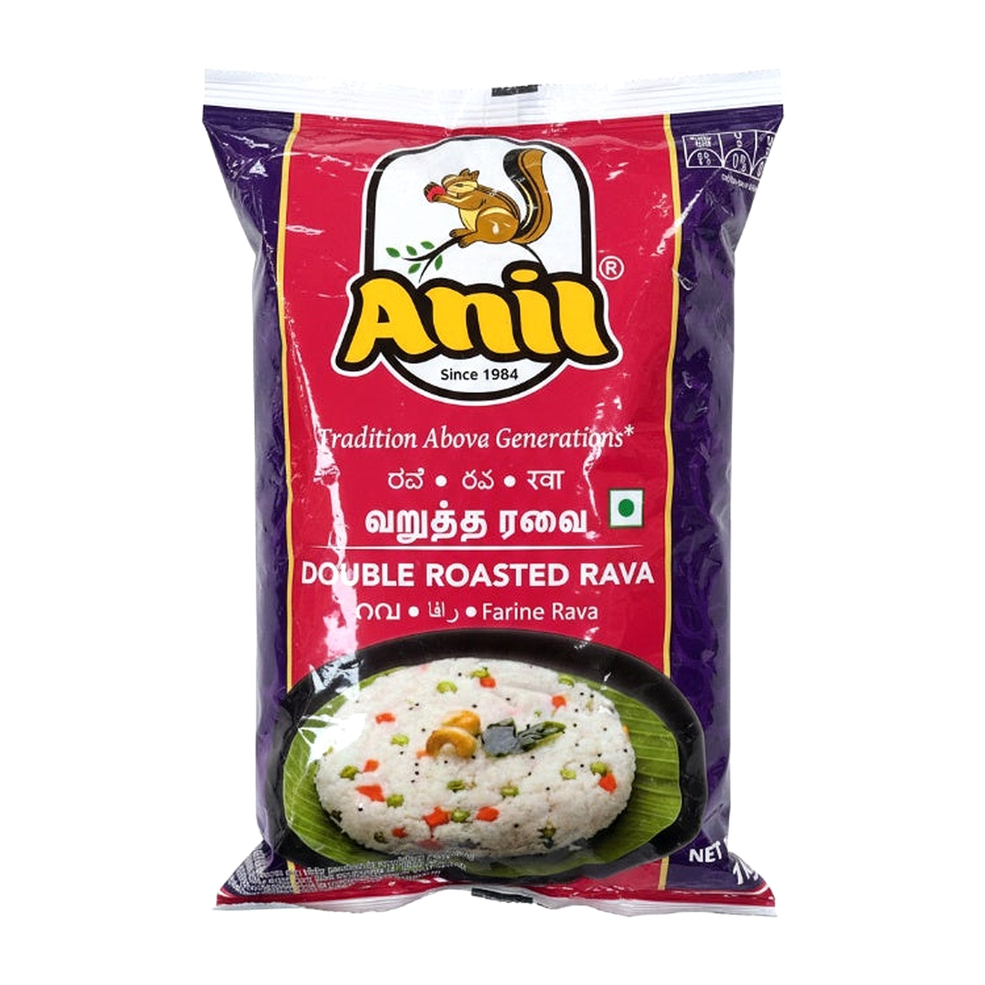 Anil Double Roasted Rava 1Kg - Rice & Flours - Buy Online at Thurga Grocery