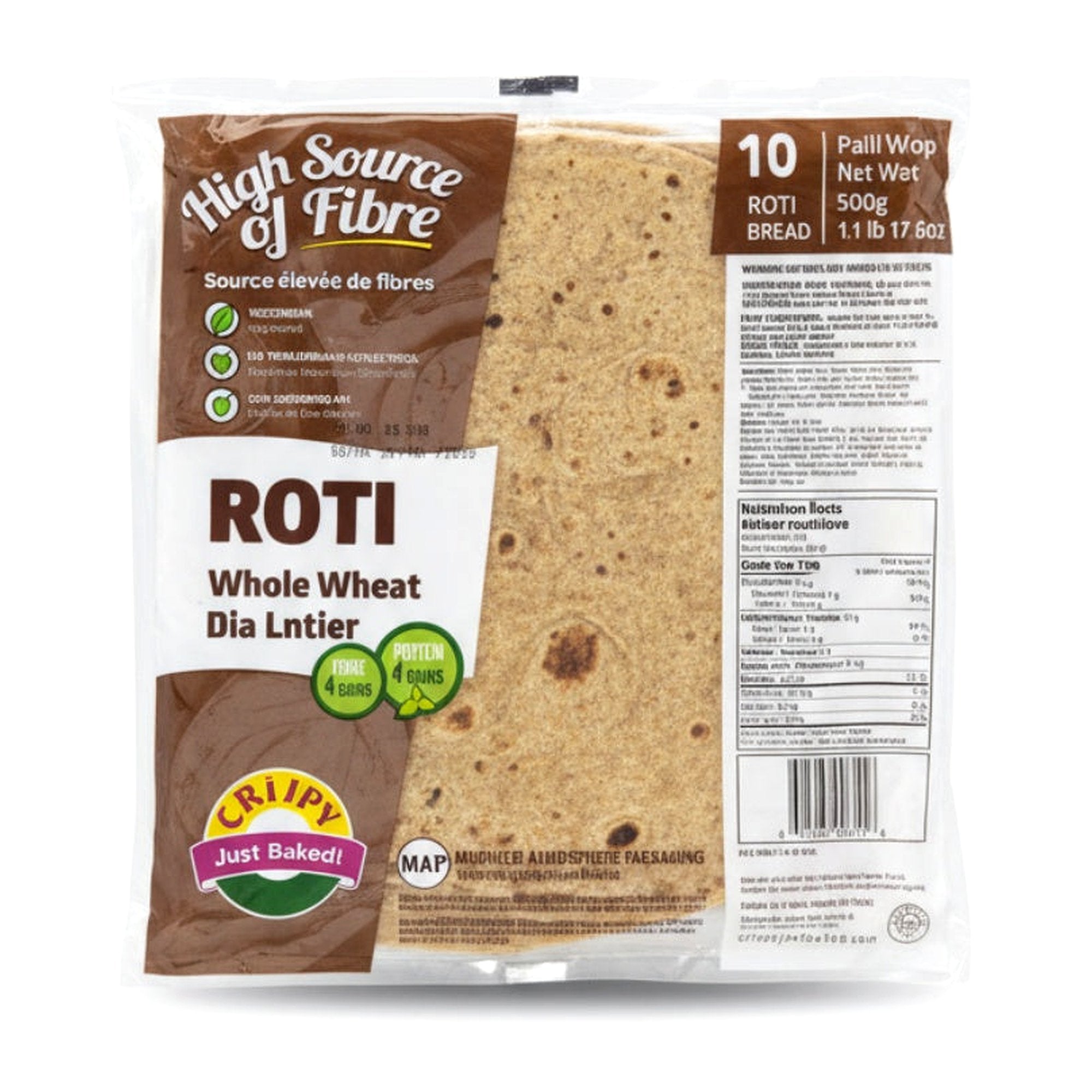 Crups Roti Whole Wheat 500G - Ready to Eat Foods - Buy Online at Thurga Grocery