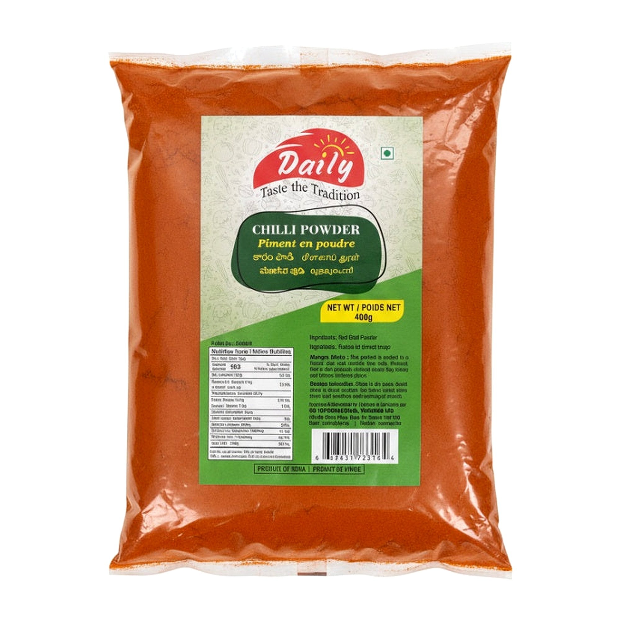 Daily Chilli Pwdr 400G - Spices & Curry Powder - Buy Online at Thurga Grocery
