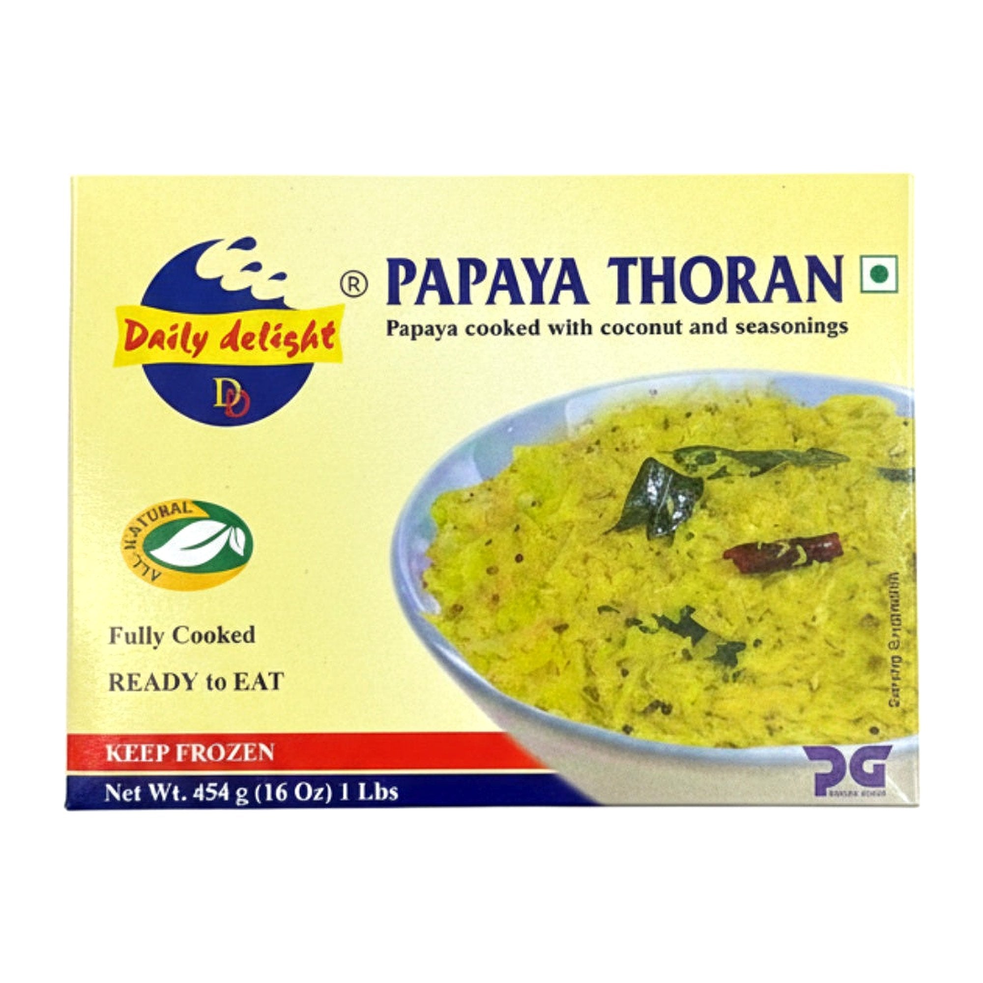 Daily Delight Papaya Thoran 454G - Frozen - Buy Online at Thurga Grocery