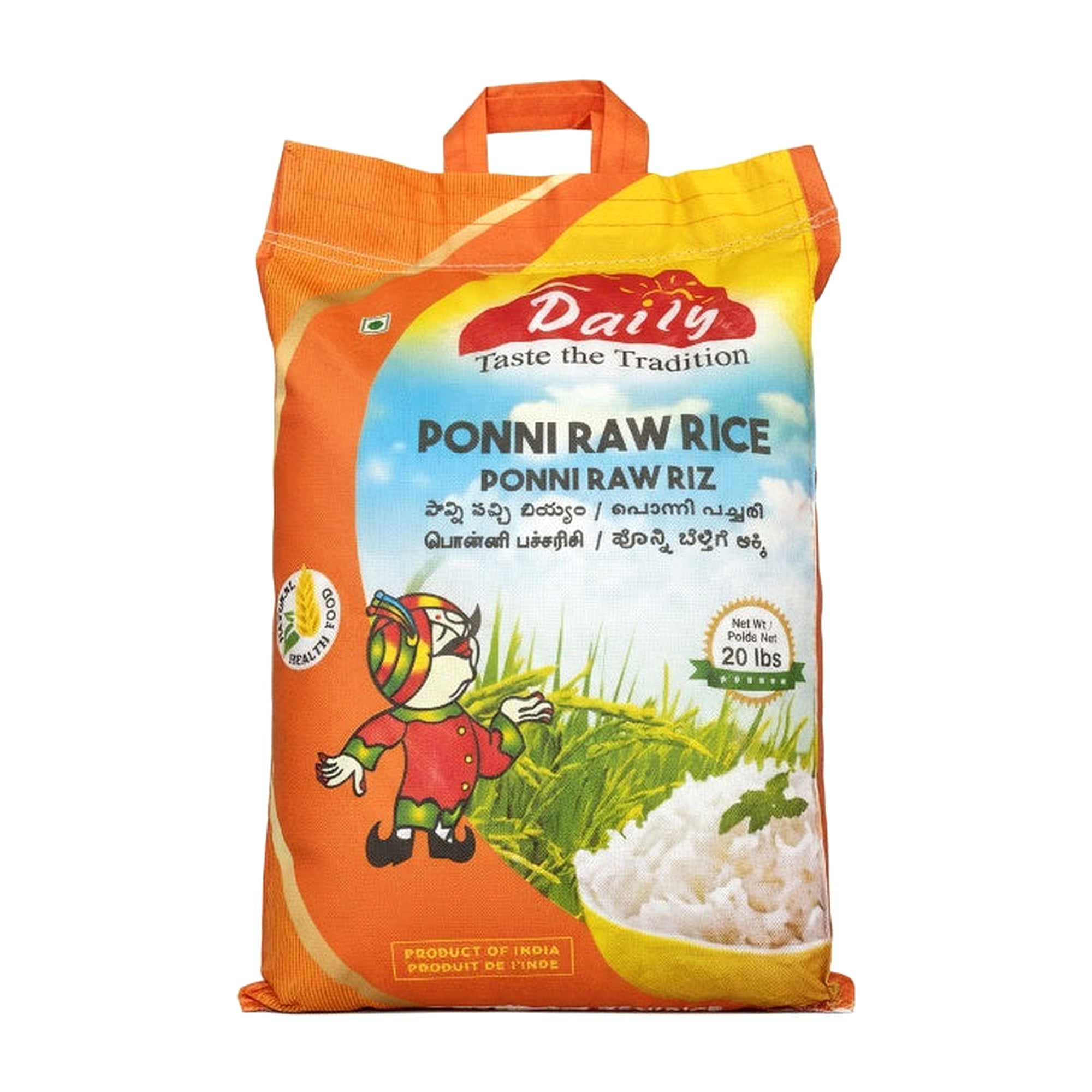 Daily Ponni Raw Rice 20Lb - Rice & Flours - Buy Online at Thurga Grocery