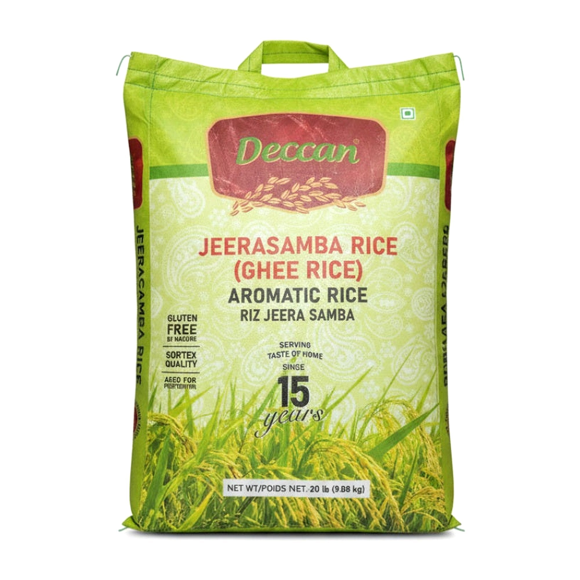Deccan Jeerasamba Rice 20Lb - Rice & Flours - Buy Online at Thurga Grocery
