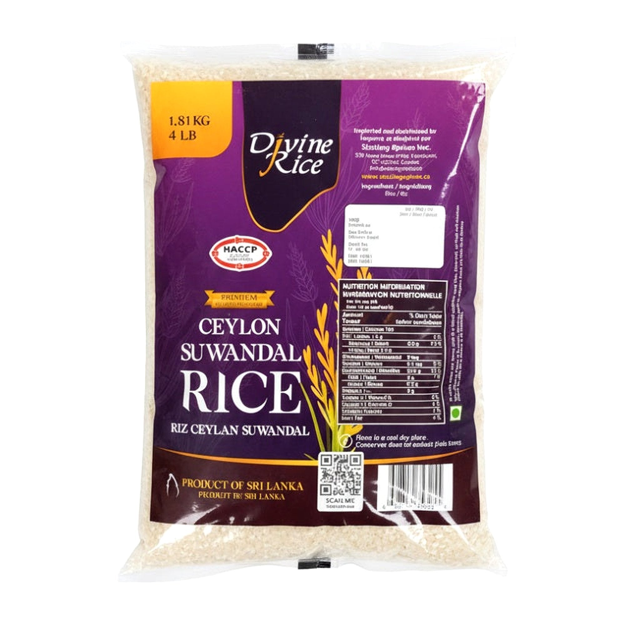 Divine Ceylon Suwandal Rice 4Lb - Rice & Flours - Buy Online at Thurga Grocery