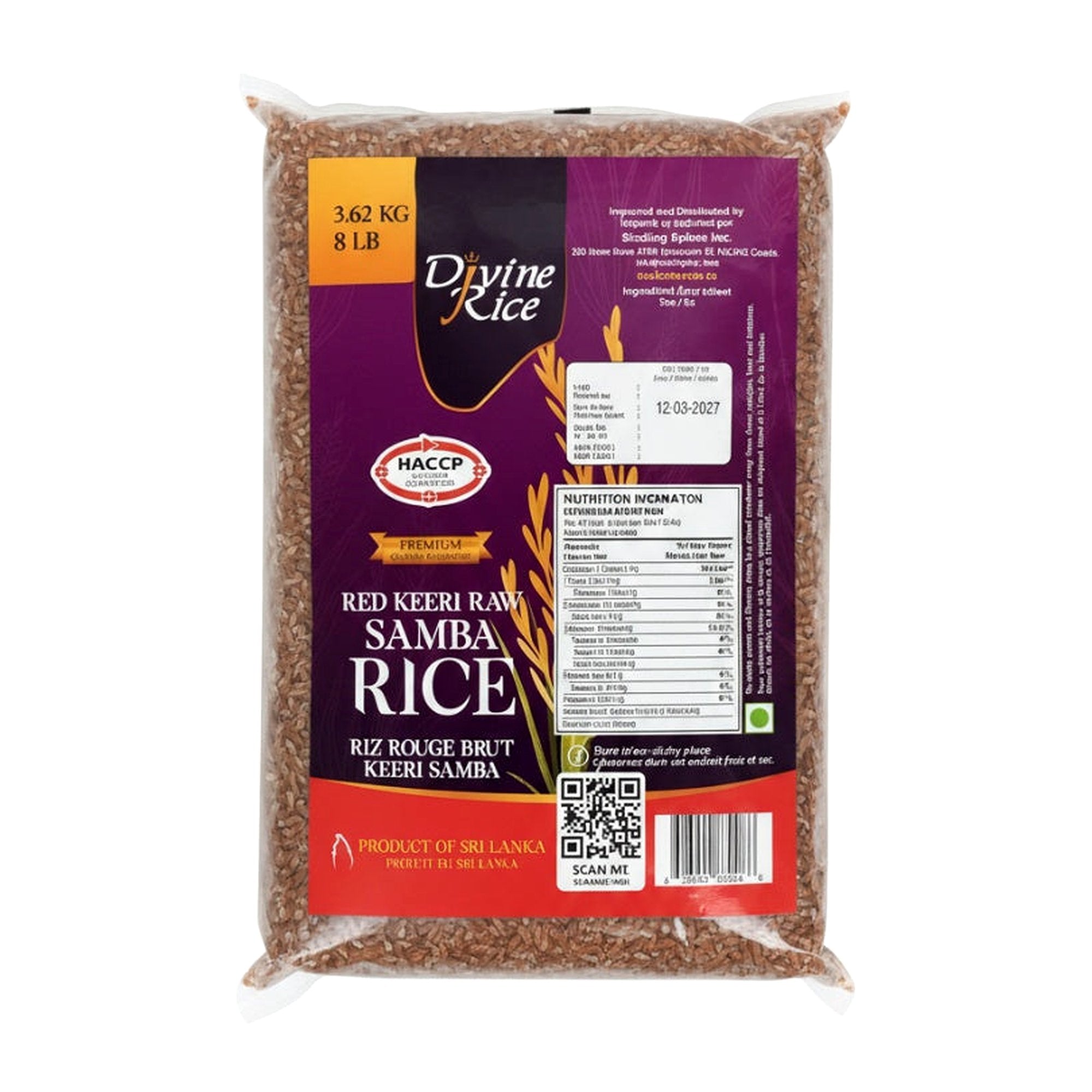 Divine Red Keeri Raw Samba Rice Rice 8Lb - Rice & Flours - Buy Online at Thurga Grocery