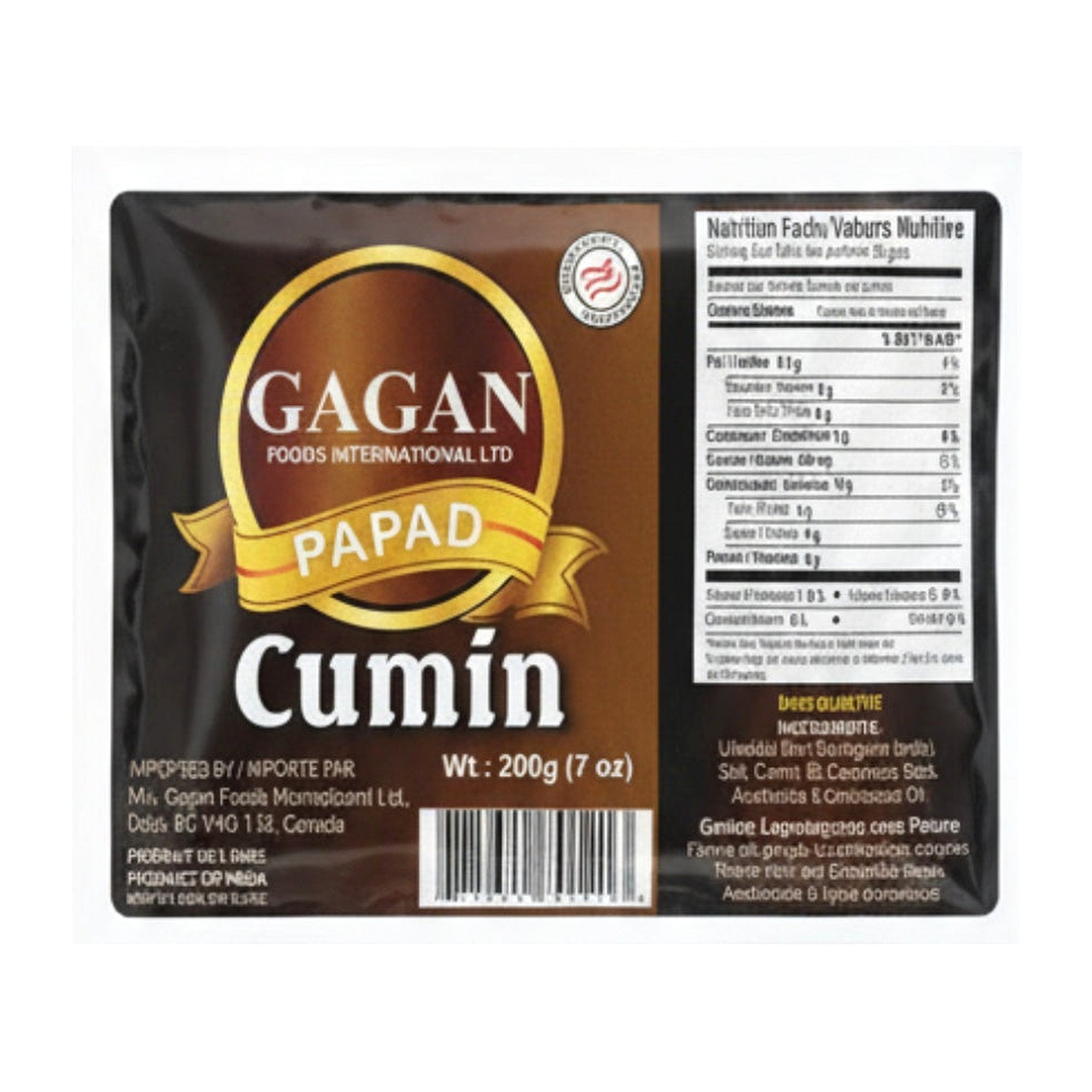 Gagan Papad Cumin 200G - Spices & Curry Powder - Buy Online at Thurga Grocery
