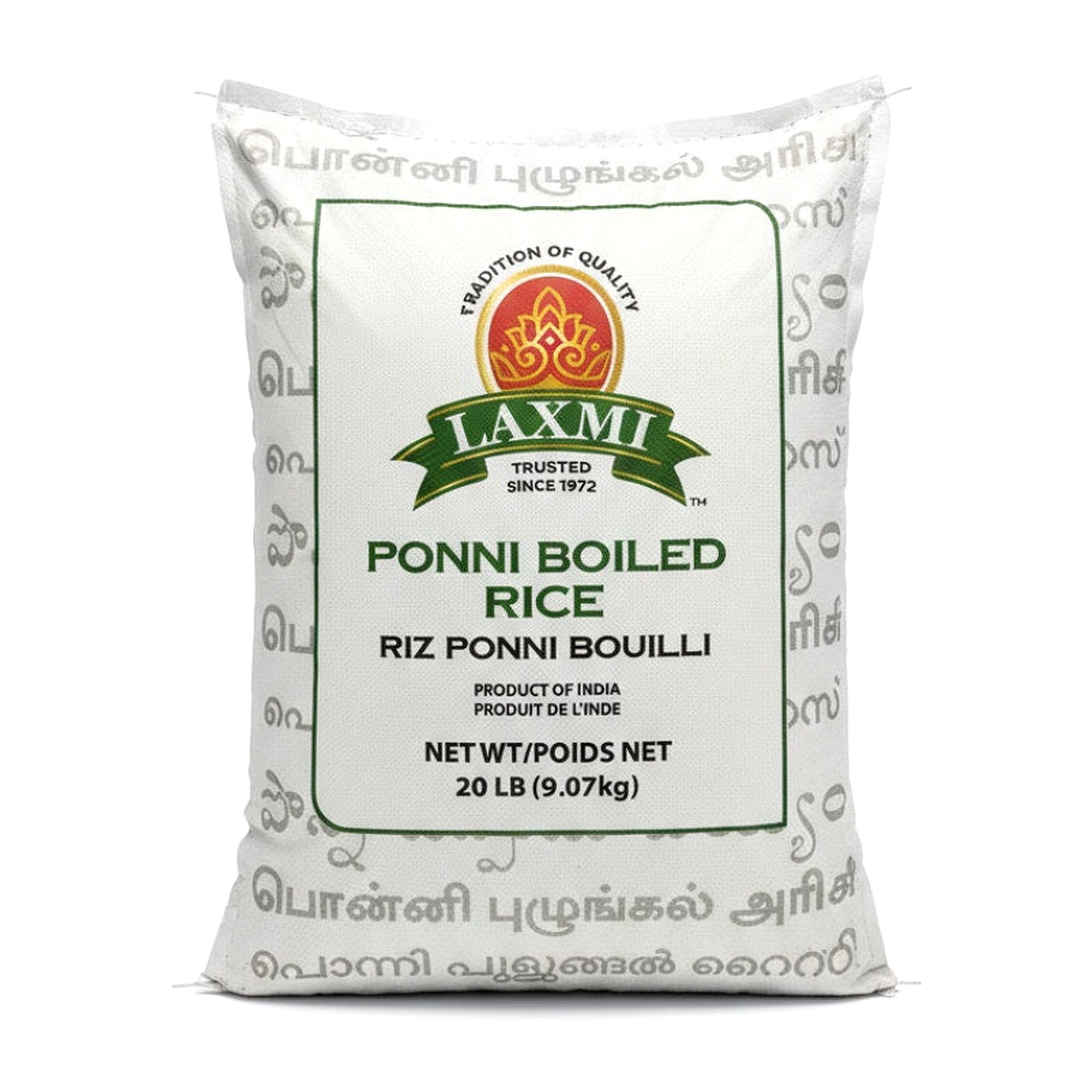 Laxmi Ponni Boiled Rice 20Lb - Rice & Flours - Buy Online at Thurga Grocery