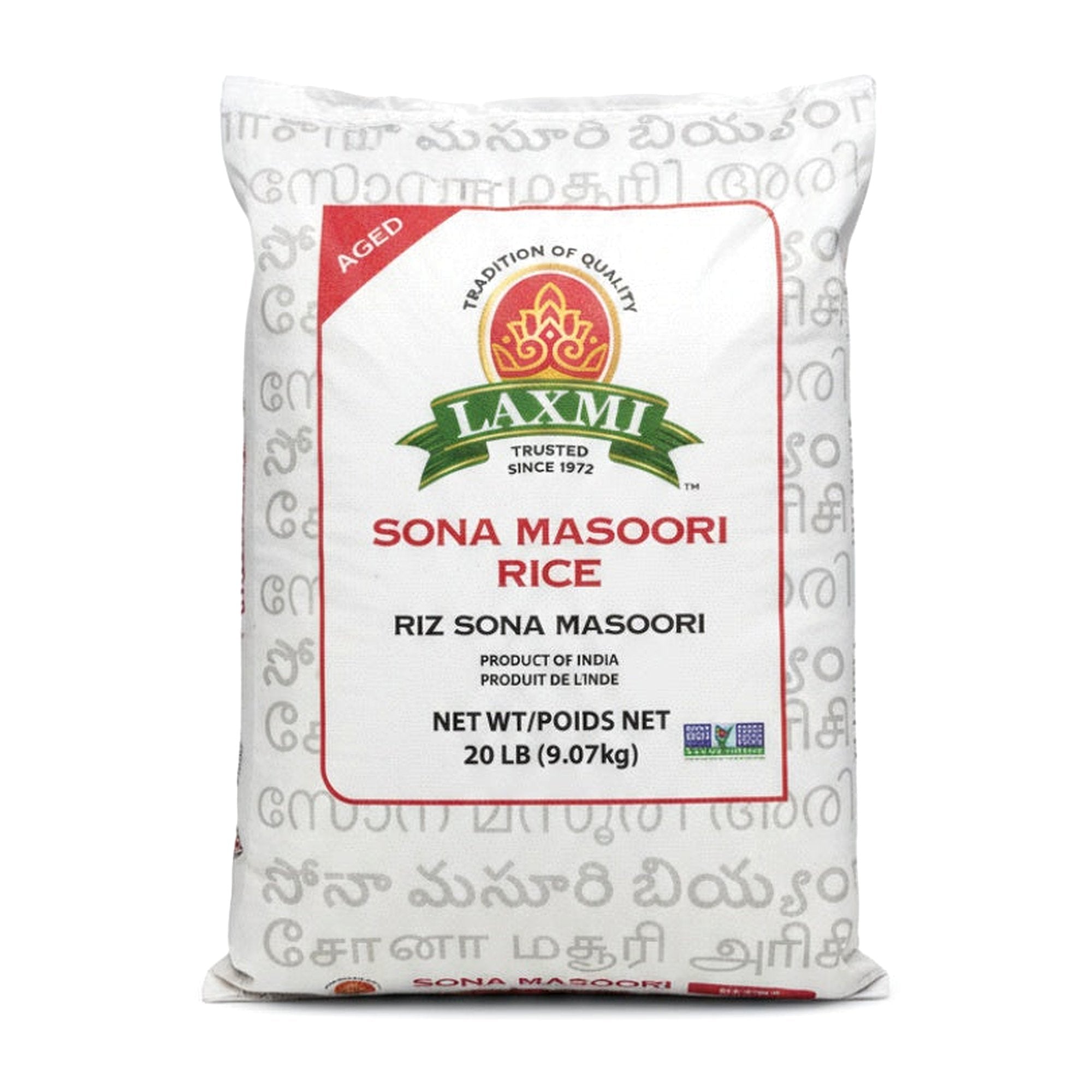Laxmi Sona Masoori 20Lb - Rice & Flours - Buy Online at Thurga Grocery
