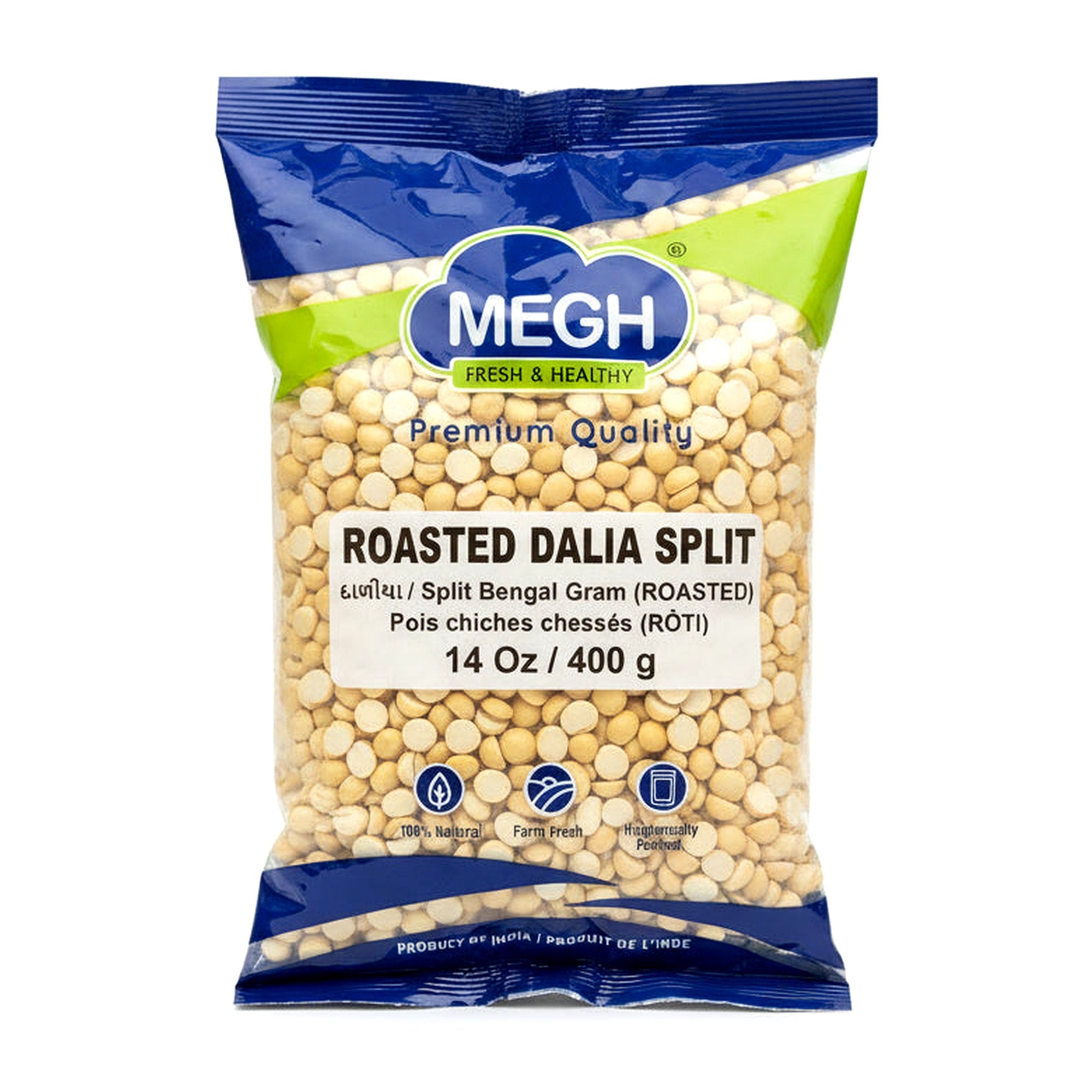 Megh Roasted Dalia Split 400G - Rice & Flours, Dehydrated foods - Buy Online at Thurga Grocery