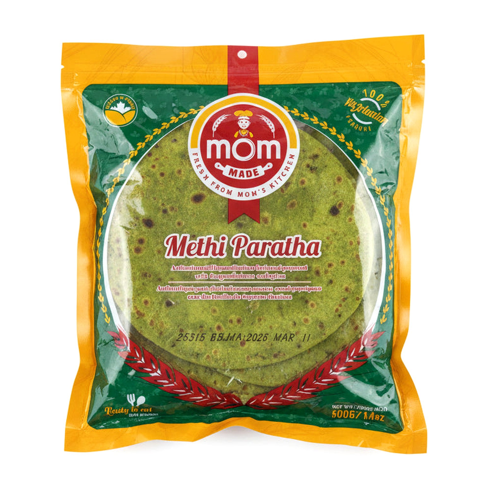 Mom Methi Paratha 400G - Ready to Eat Foods - Buy Online at Thurga Grocery