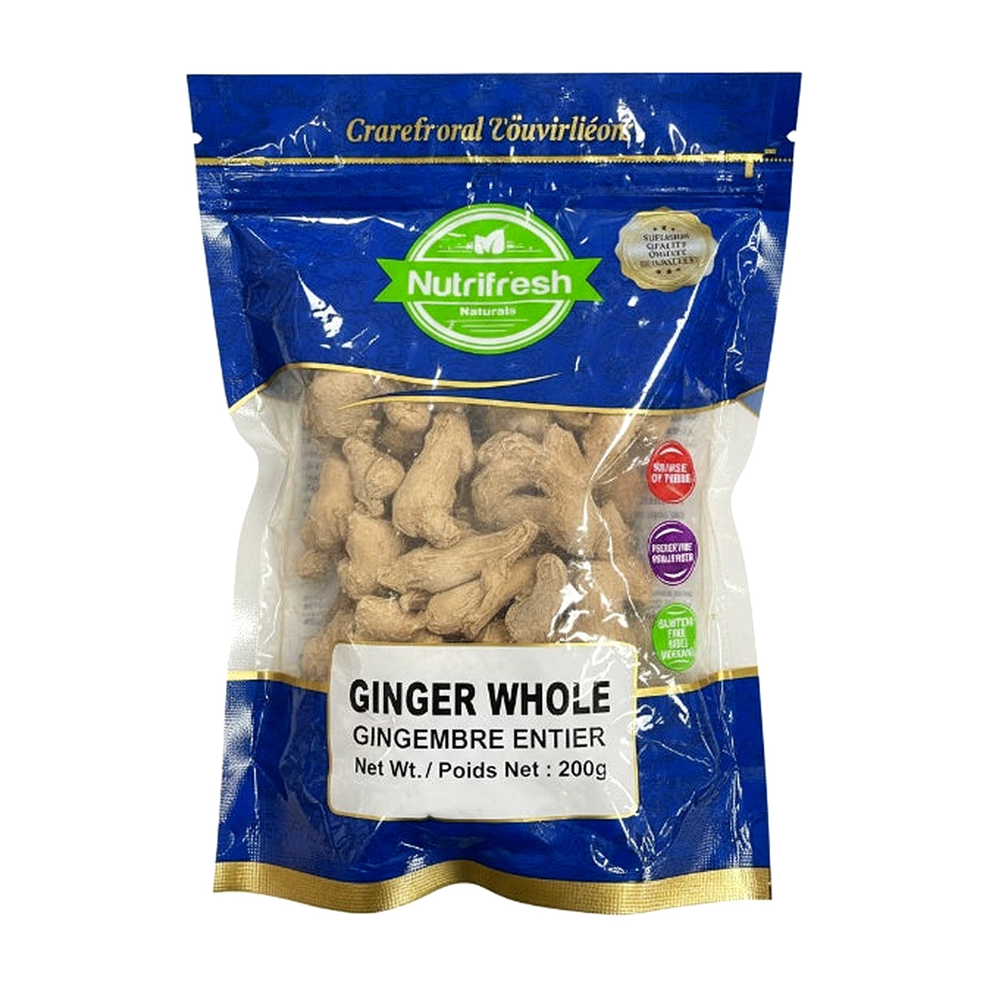 Nutrifresh Ginger Whole 200G - Spices & Curry Powder, Dehydrated foods - Buy Online at Thurga Grocery