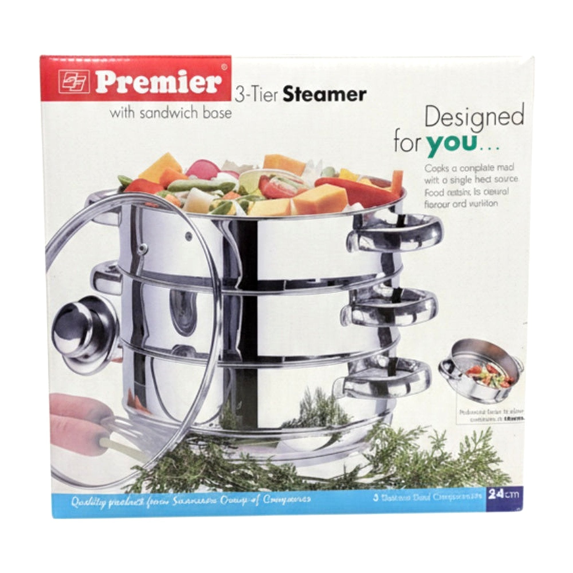 Premier 3-Tier Steamer 24Cm - Cooking Essential & Kitchen Appliance - Buy Online at Thurga Grocery