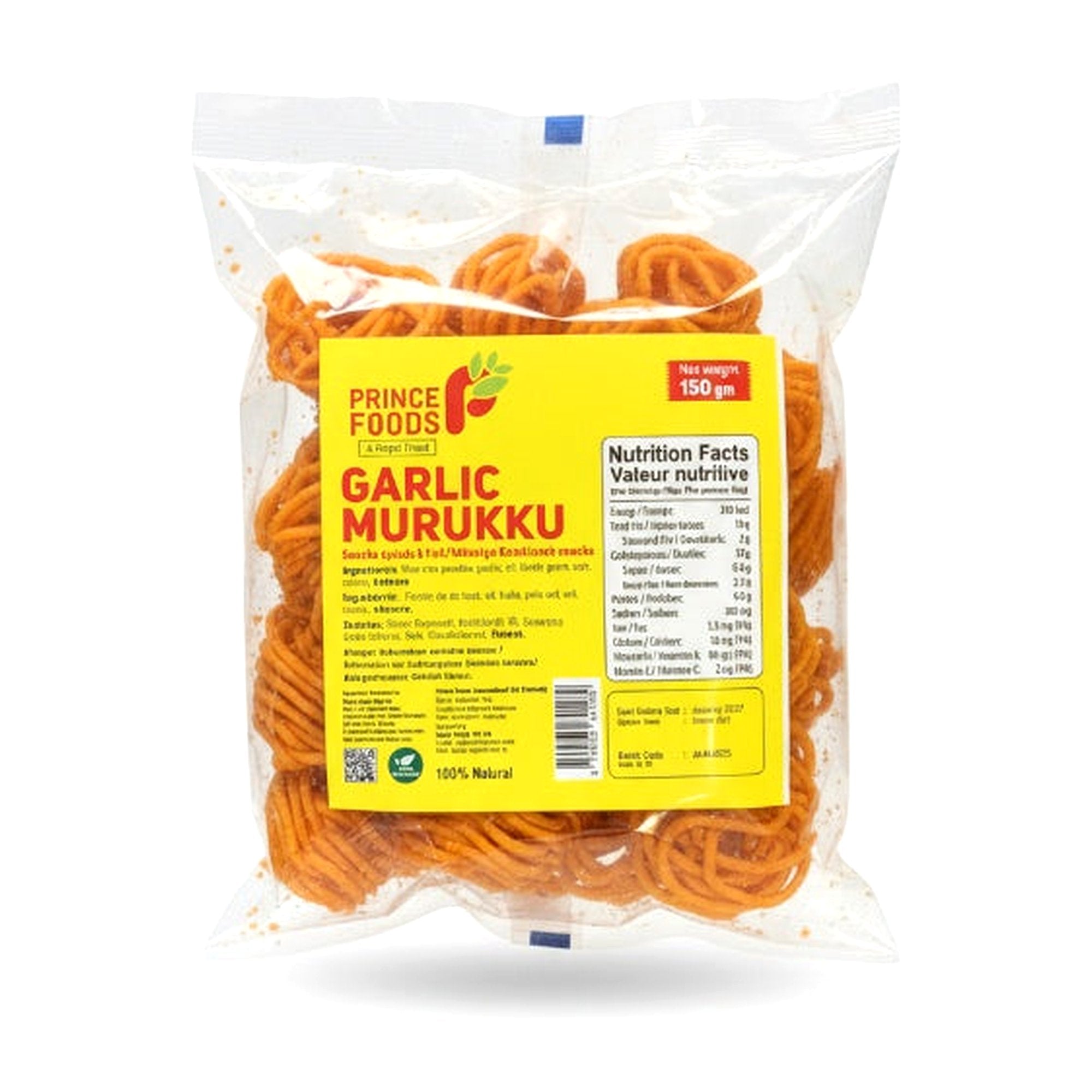 Prince Food Garlic Murukku 150G - Ready to Eat Foods - Buy Online at Thurga Grocery