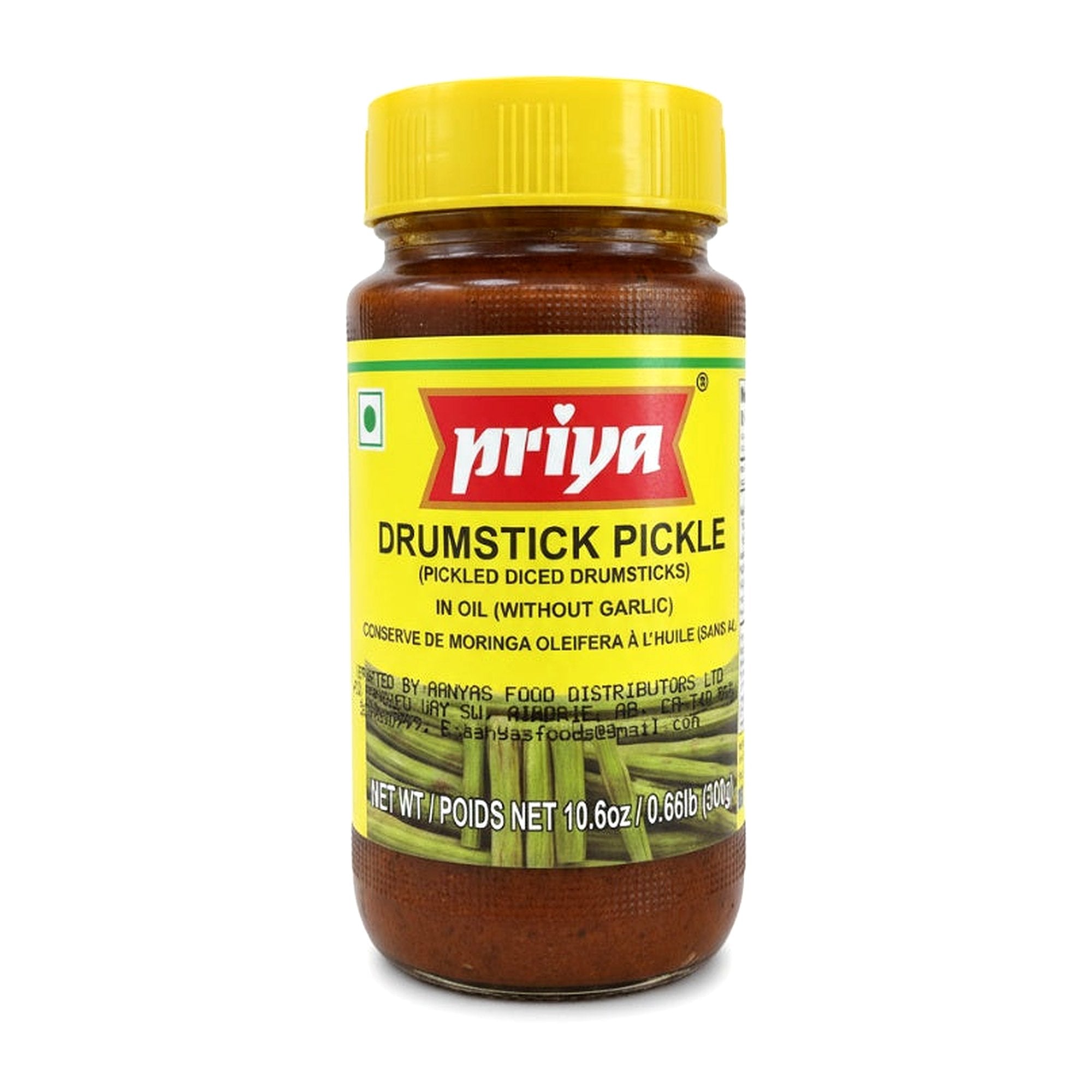 Priya Drumstick Pickle W/Out Garlic 300G - Condiments & Pickles - Buy Online at Thurga Grocery