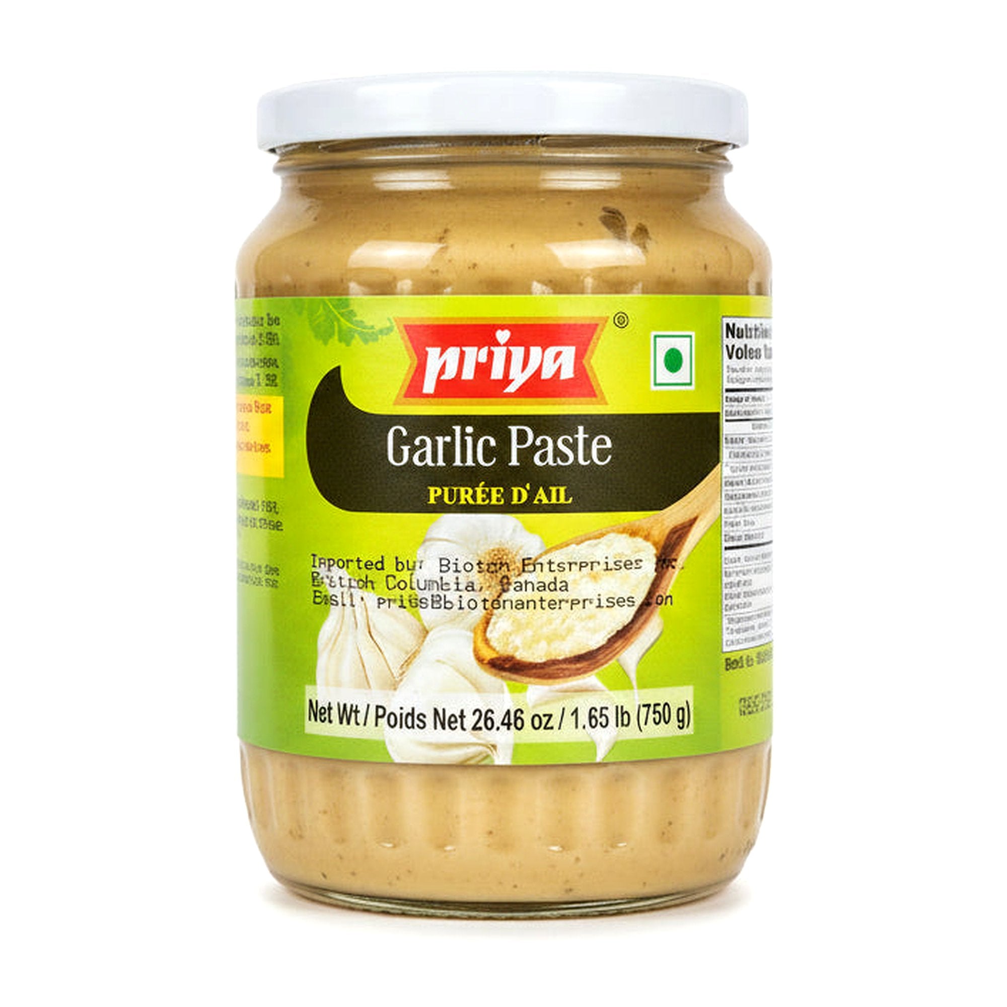 Priya Garlic Paste 750G - Condiments & Pickles - Buy Online at Thurga Grocery