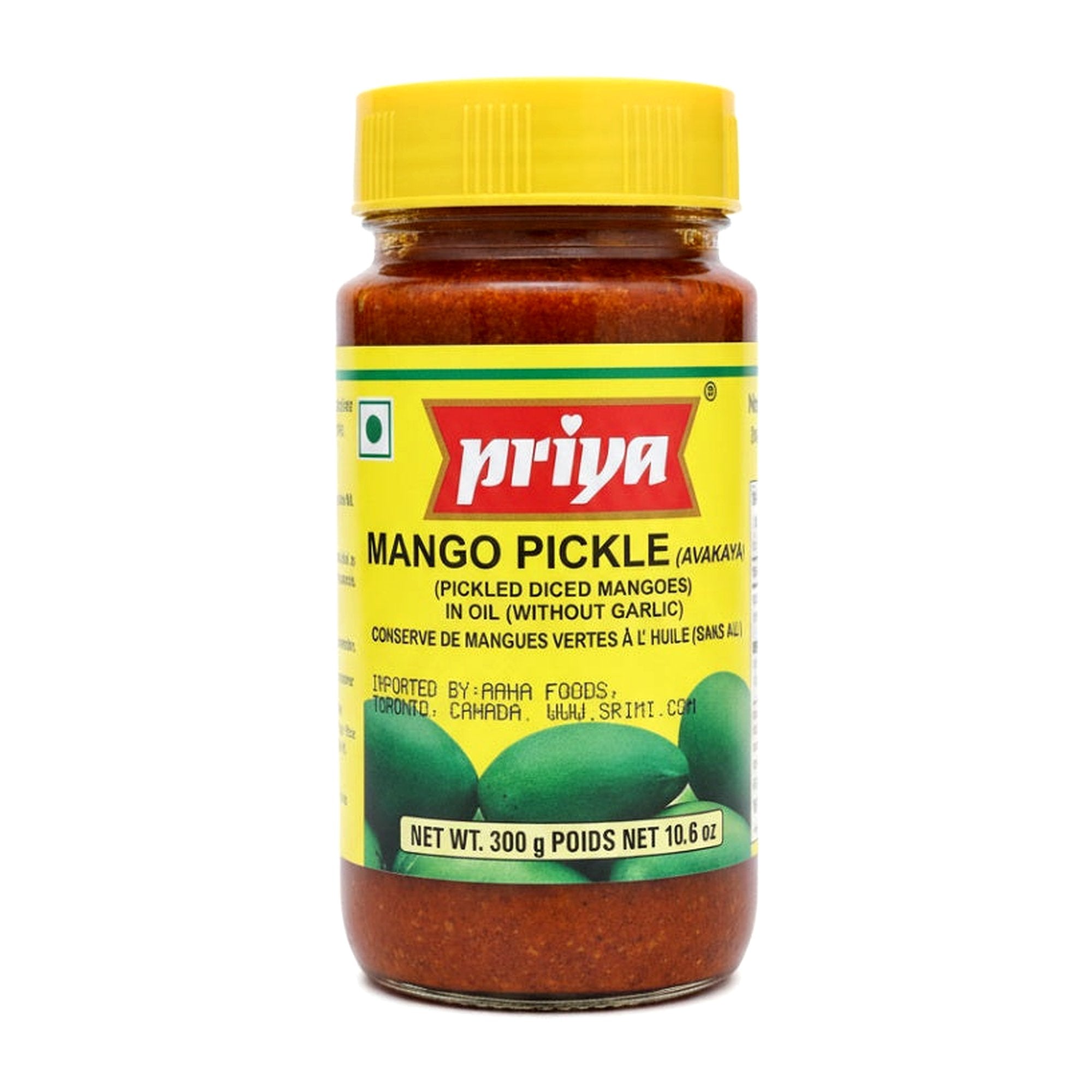 Priya Mango Pickle W/Out Garlic 300G - Condiments & Pickles - Buy Online at Thurga Grocery