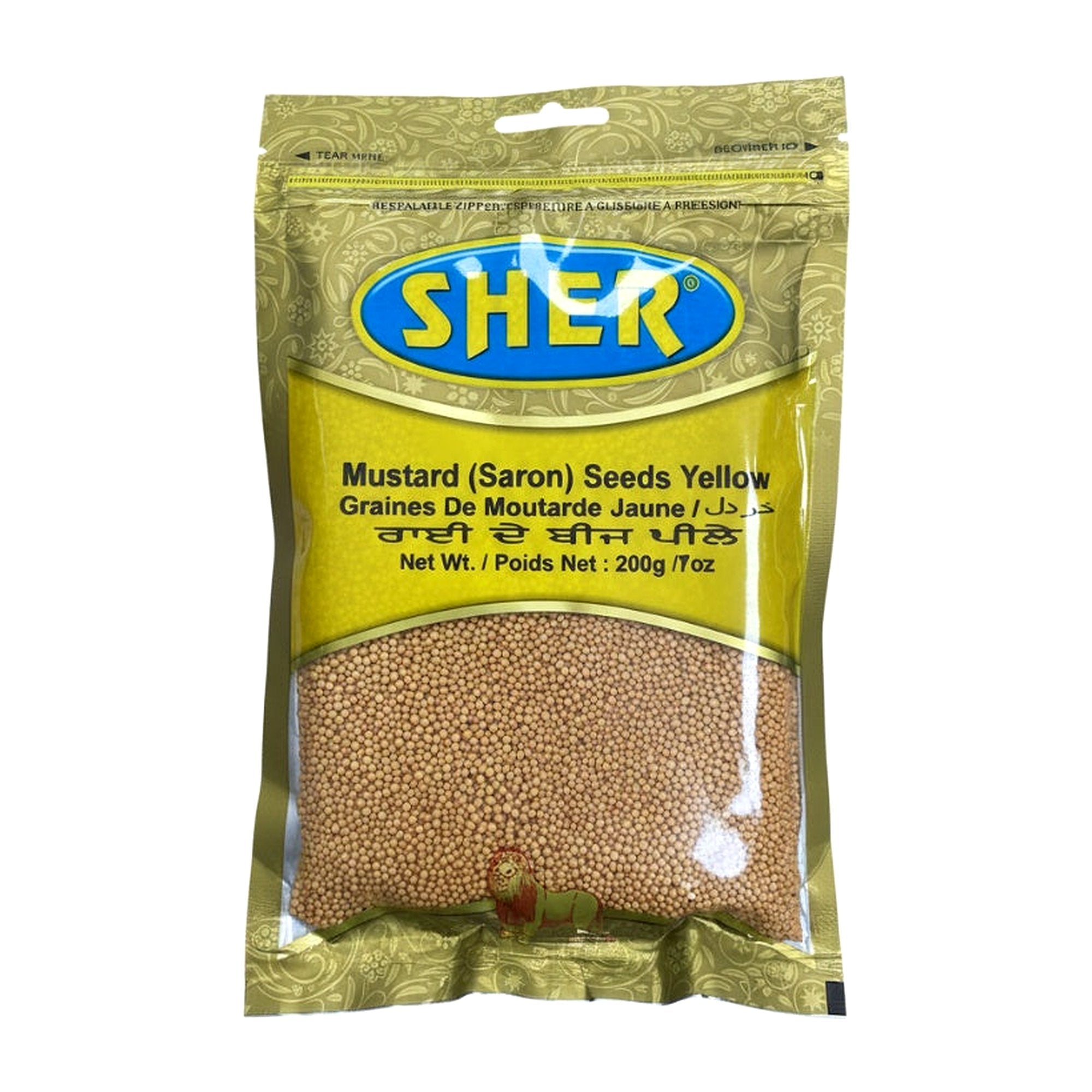 Sher Mustard Seeds Yellow 200G - Spices & Curry Powder - Buy Online at Thurga Grocery