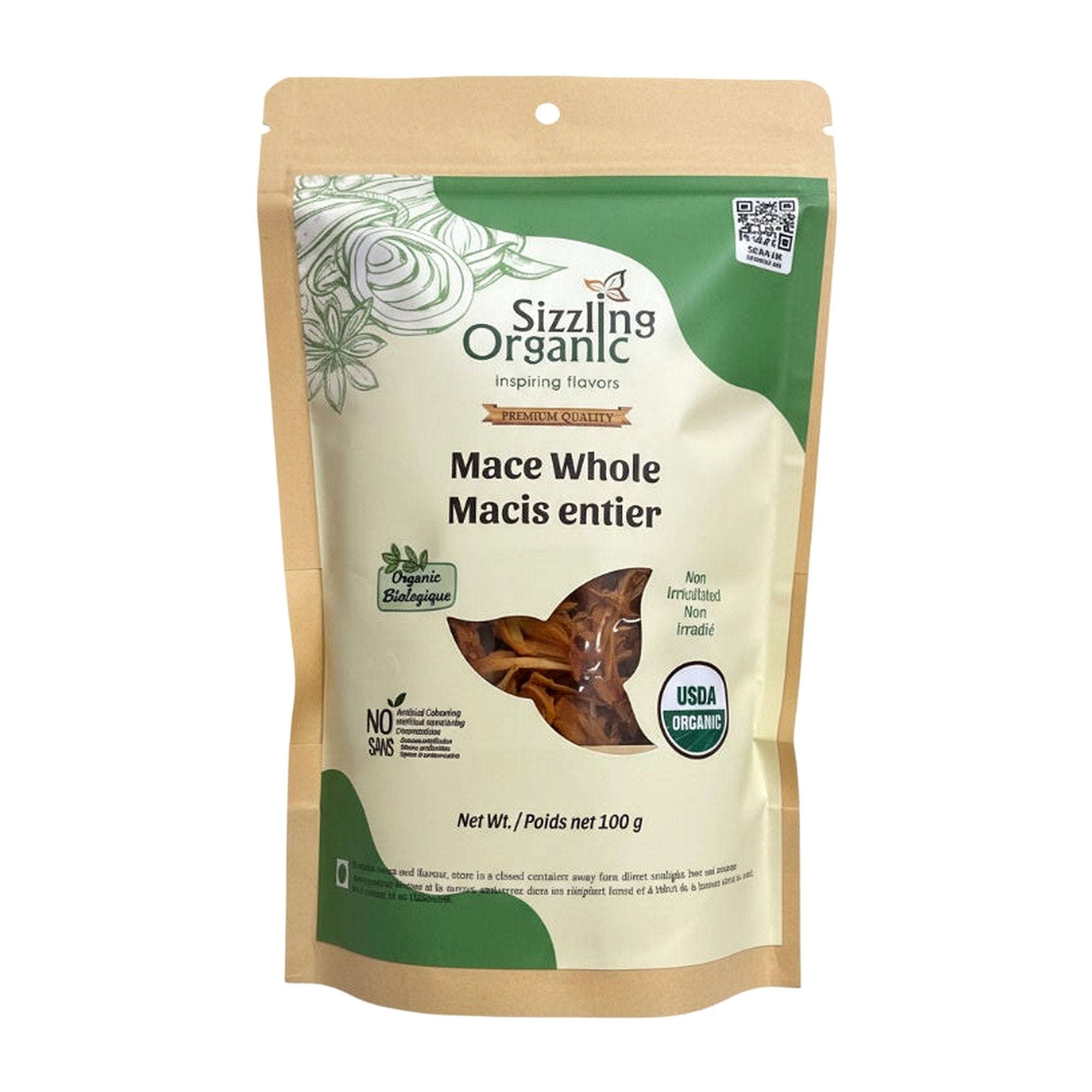 SIZZILING ORGANIC MACE WHOLE 100G