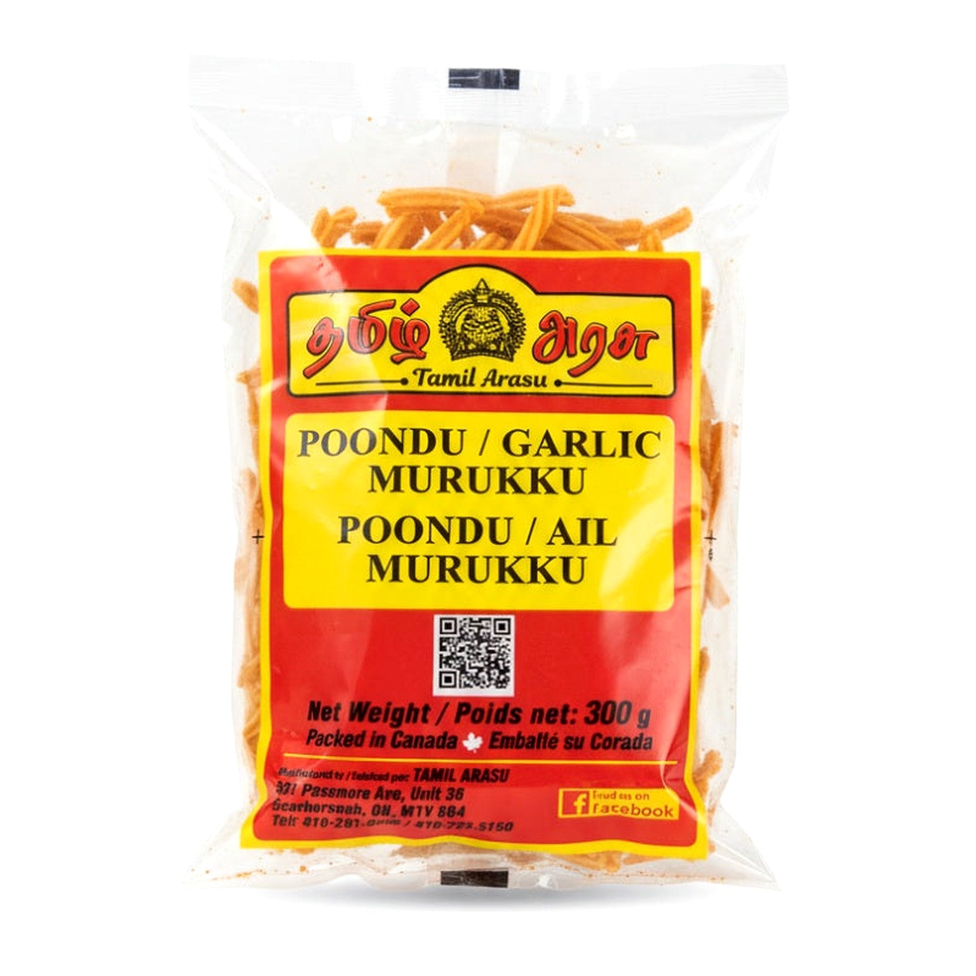Tamil Arasu Poondu Garlic Murukku 300G - Ready to Eat Foods - Buy Online at Thurga Grocery
